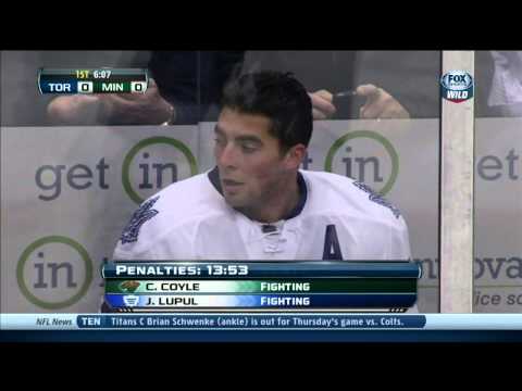 Joffrey Lupul vs Charlie Coyle fight Toronto Maples Leafs vs Minnesota Wild 11/13/13 NHL