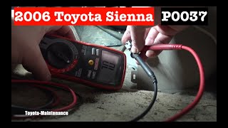Toyota Sienna P0037 O2 Sensor Heater Circuit Low Bank1 Sensor2