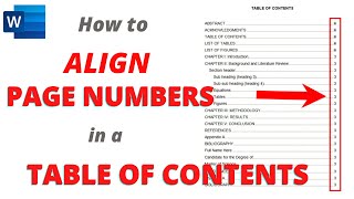 [TUTORIAL] How to (Easily) ALIGN PAGE NUMBERS in a TABLE OF CONTENTS In Microsoft Word