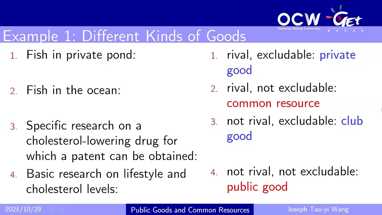 Principles of Microeconomics 09. Public Goods and Common Resources (Ch. 11)