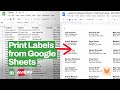 How to print labels from Google Sheets using Foxy Labels add-on