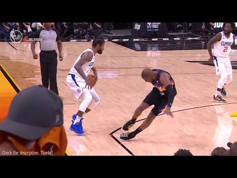 Paul George sends Chris Paul flying and drills a 3 😮 Suns vs Clippers Game 5