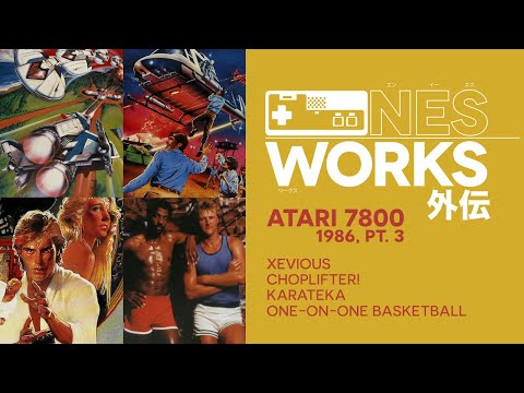 Atari 7800 1986/87 (3 of 3): Xevious / Choplifter! / Karateka / One-on-One | NES Works Gaiden #14