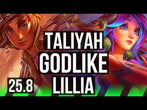 TALIYAH vs LILLIA (JGL) | Rank 3 Taliyah, 7/1/7, Godlike, Rank 25 | JP Challenger | 25.8