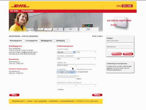 DHL Online - Registratie