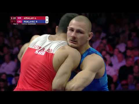 BRONZE GR - 72 kg: A. ARSALAN (SRB) v. P. PUKLAVEC (CRO)