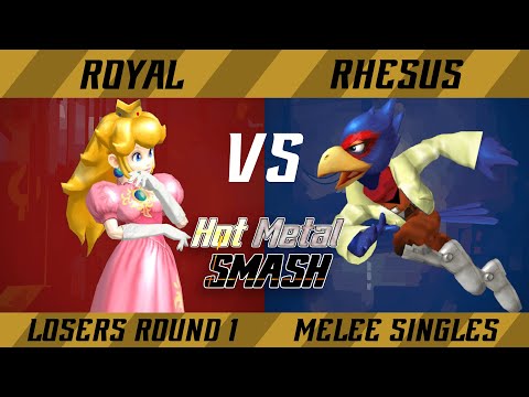 Hot Metal Smash #13 Losers Round 1 - Royal (Peach) vs. Rhesus (Falco) - SSBM