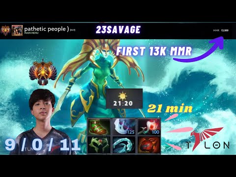 CONGRATULATIONS FIRST 13.000 MMR IN THE WORLD : 23SAVAGE !! A GAME WITH NAGA SIREN + TIMS TINY