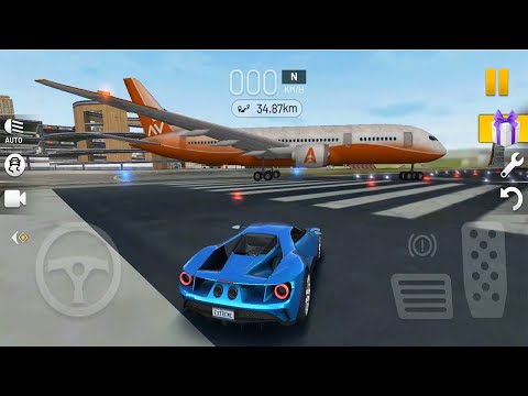 Extreme Car Driving Simulator - Blue Luxury Turbo Car Driving - Airport High Speed Simulator