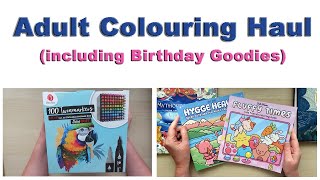 September Adult Colouring Haul & Birthday Gifts! || New Coloring Books & Supplies