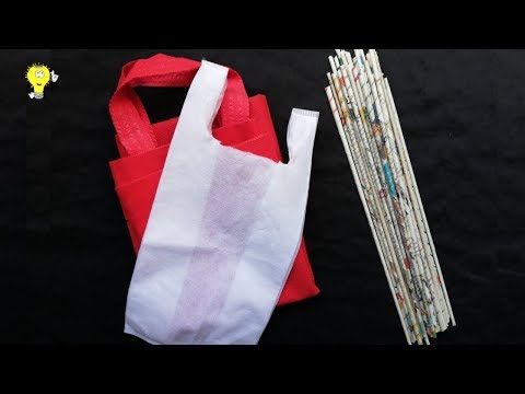 Newspaper Wall Decor Easy - Best Out Of Waste Ideas - Shopping Bag Craft Ideas - Home Decoration Video