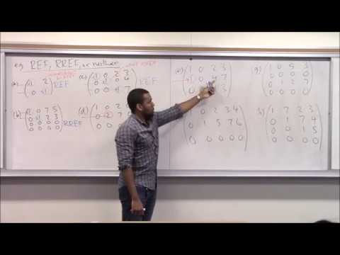Math 2003 / 2009 Lecture 23 - Row reduction and the Echelon Forms