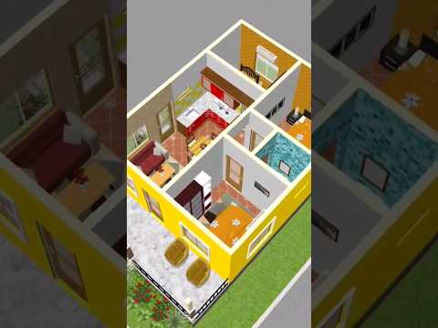 3 bedroom house design | 3d floor plan #shorts #houseplan #ytshorts