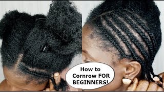 How To Cornrow Your Own Natural Hair For BEGINNERS ONLY FT ‌Longqi hair