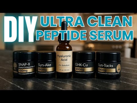 DIY Ultra Clean Youth Peptide Serum GHK-Cu, Snap-8, Syn-Ake, Syn-Tacks and Hyaluronic Acid