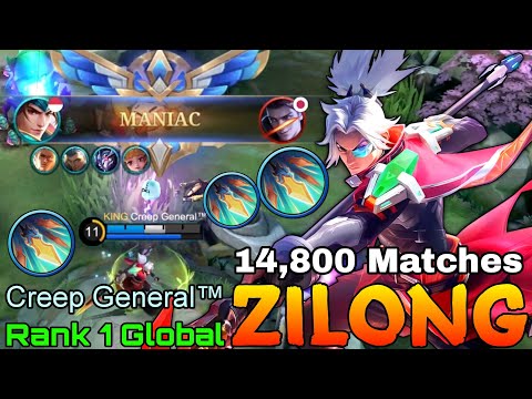 MANIAC Zilong Insane 14,800 Matches! - Top 1 Global Zilong by Creep General™ - Mobile Legends