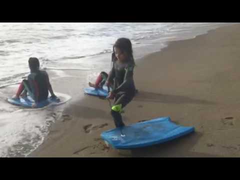 Anasofia Bianchi waits for the perfect wave in Zuma Beach California