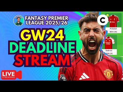 BRUNO vs HAALAND CAPTAIN⁉️ FPL GW24 DEADLINE LIVE STREAM 🚨🎥  Fantasy Premier League 2025/26