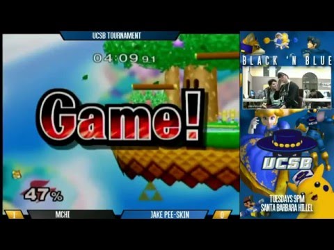UCSB Black 'n Blue (1/26/16) - Mchi (Fox) vs Jake Peskin (Sheik) SSBM (Losers Quarters)
