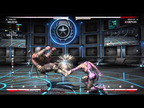 Mortal Kombat X Mileena Piercing 38% meterless midscreen combo