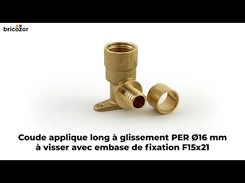 Coude PER long à glissement femelle à visser avec embase de fixation BRICOZOR