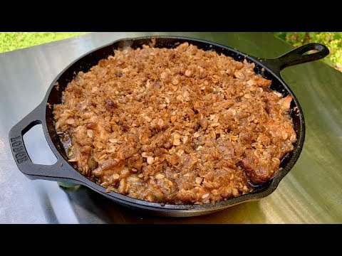 Smoked Skillet Bourbon Apple Crisp