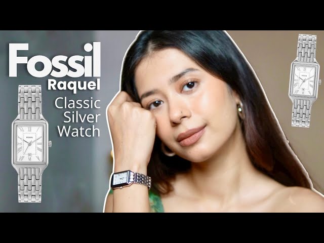 Vídeo relacionado con Fossil Reloj Raquel para mujer, movimiento de cuarzo de tres agujas con correa de acero inoxidable, Tono oro y blanco, 23 mm