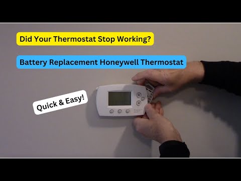 Part of a video titled Battery Replacement Honeywell Thermostat - YouTube