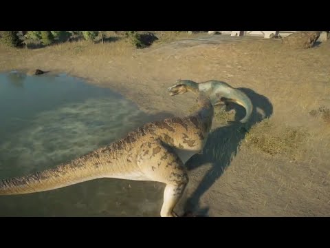 Albertosaurus Fights Acrocanthosaurus | Jurassic World Evolution 2