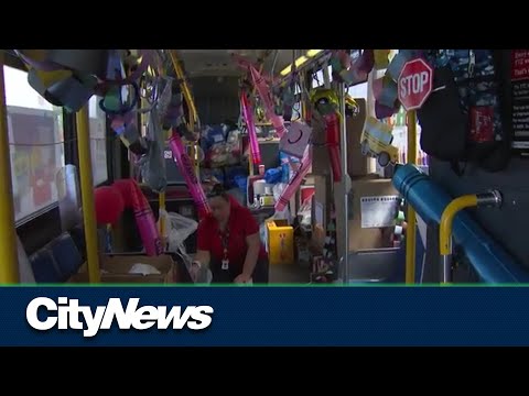 TTC “stuffing the bus” with backpacks for children in need