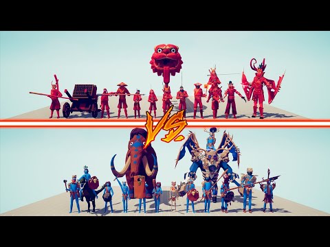 MEGA DYNASTY TEAM vs MEGA TRIBAL TEAM - Totally Accurate Battle Simulator | TABS