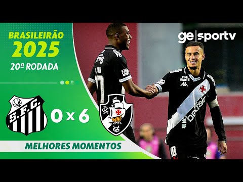 Gols e lances de Santos x Vasco da Gama