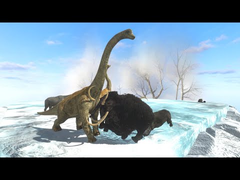 herbivore dinosaurs vs prehistoric mammals fight animal revolt simulator ARBS