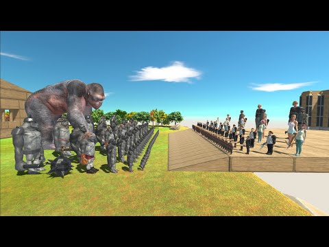 Battle of Neighbors, People vs Goro in ARBS — Animal Revolt Battle Simulator