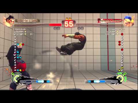 E-Hell-Hulk (E.Honda) Vs real-menace (Yun) SSF4 AE Ranked Matches - PSN