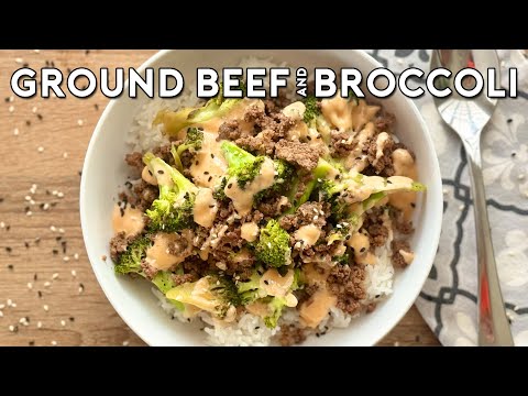 GROUND BEEF & BROCCOLI WITH BANG BANG SAUCE