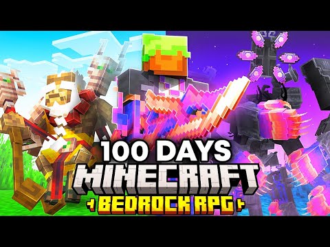 I Survived 100 Days In A BEDROCK RPG In Minecraft