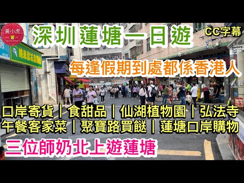 深圳蓮塘一日遊｜三位師奶北上遊蓮塘｜蓮塘口岸寄貨｜甜品雙皮奶｜仙湖植物園弘法寺｜聚寶路食客家菜｜蓮塘小區買餸｜蓮塘口岸購物￼