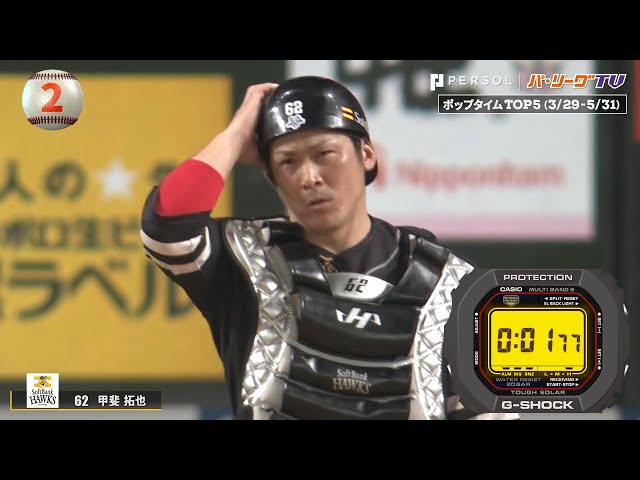 【パーソル パ・リーグTV GREAT PLAYS presented by G-SHOCK】今季の2塁送球最速は!?