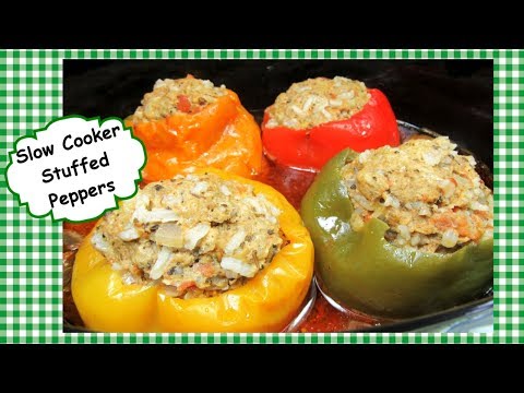 Slow Cooker Stuffed Peppers Recipe ~ How to Make Stuffed Bell Peppers