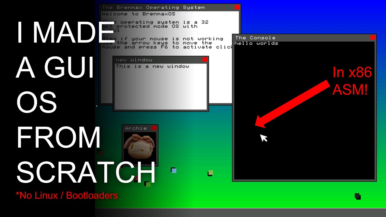 I made a 32bit GUI OS from scratch. | No linux (works on real pc)