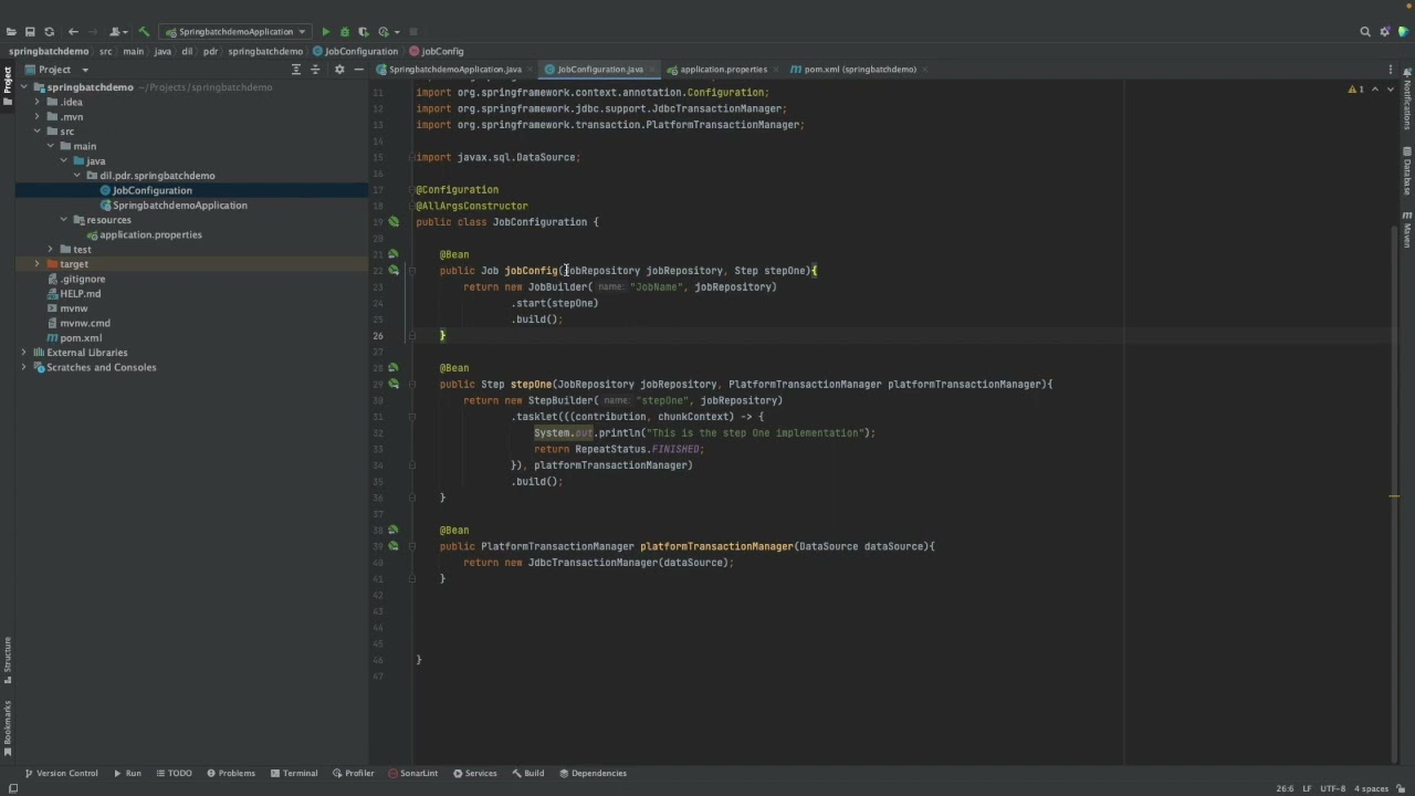 Develop Spring Batch Processing Hello World Application - Part 03