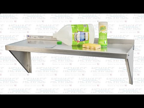 New Age 95634 Microwave Shelf, wall-mounted, solid, bracket mounted, 12 gauge aluminum construction, NSF