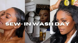 SEW-IN WASH DAY ROUTINE  + CÉCRED REVIEW