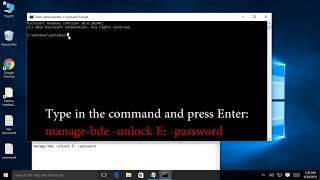 unlock bitlocker drive with password from command prompt