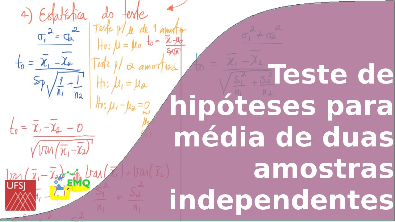Teste de hipóteses para média de duas amostras independentes