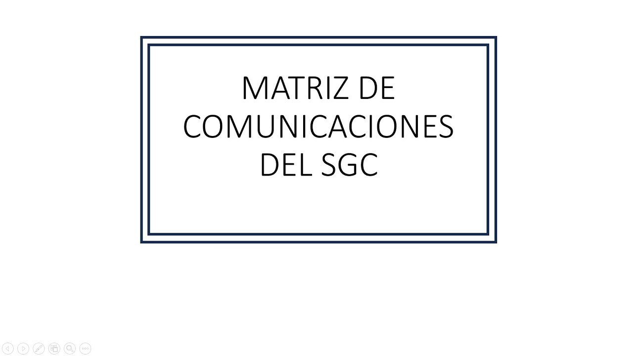 MATRIZ DE COMUNICACIONES SISTEMA DE GESTION DE CALIDAD SGC