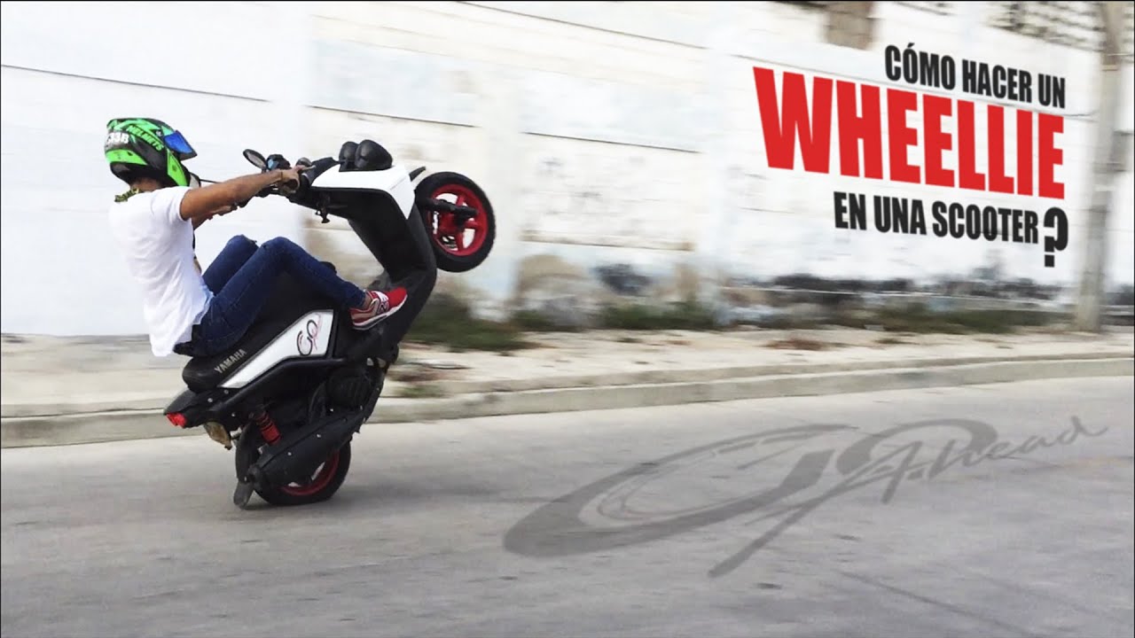 Como hacer whellies o caballitos en una scooter (bws) How to do wheellies in a scooter ENGLISH SUB