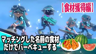 スプラでマッチングした名前の食材だけでバーベキューする【食材獲得編】