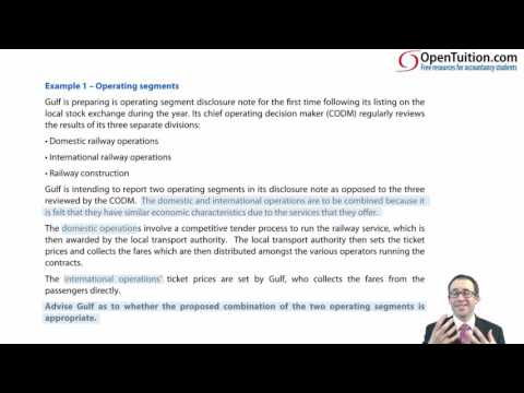CIMA F1 IFRS 8 Operating Segments